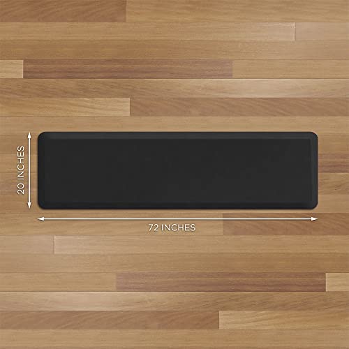 NewLife by GelPro Anti-Fatigue Nonslip 1/2" Thick Hard Floor Utility Mat for Garage, Patio and Kitchen, 20" x 72", Leather Grain Black - color: Leather Grain Black