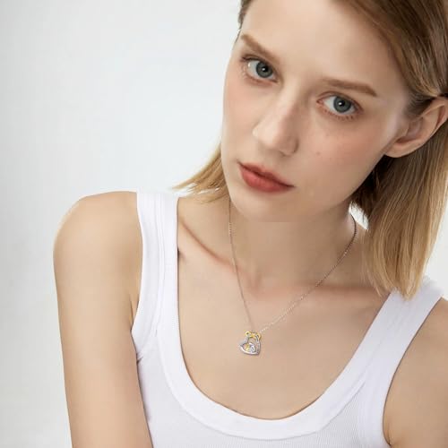 Goat Necklace Crystal Goat Necklace Sterling Silver Heart Goat Necklace Animal Pendant Jewelry for Women Goat Gift for Goat Lovers - style: rabbit