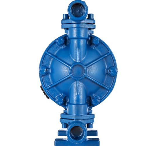 VEVOR Air-Operated Double Diaphragm Pump, 1/2 in Inlet & Outlet, Cast Iron Body, 8.8 GPM & Max 120PSI, Nitrile Diaphragm Pneumatic Transfer Pump for Petroleum, Diesel, Oil & Low Viscosity Fluids - size: 3.0 GPM