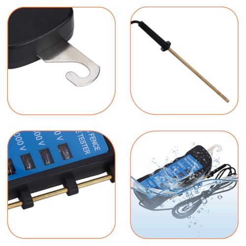 Electric Fence Tester, Electric Fence Fault Finder Voltage Tester Digital Electrical Finder Handheld Locator Checker Voltmeter Troubleshooter Indicator Lights Testing Livestock Equipment Waterproof | Digital Electrical Finder Handheld Locator Checker Volt