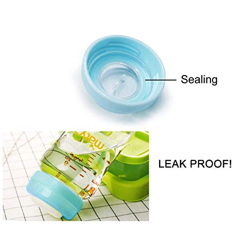 Matyz Glass Breastmilk Storage Containers, 4 Pack, 6 oz Bottle, Fit with Spectra Medela Avent Pump - Wide Mouth Breastmilk Collection and Storage Bottle with Lids - No BPA (2 Green & 2 Blue Lids) - color: [Pack of 4] 2 Green & 2 Blue Lids - 6 Ounce Clear