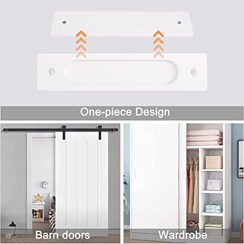 MOROBOR 180MM Rectangual Recessed Sliding Door Pulls, 2pcs Warm White Flush Pull Aluminum Alloy Closet Doors Finger Pulls with Mounting Screws for Sliding Barn Door - color: Warm White