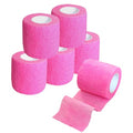 2 Inches Self Adhesive Bandage Wrap Bulk, 6 Pack, Pink | Breathable Self Adhesive Vet Tape for Pets, Stretchy Sports Cohesive Bandage Wrap for Athletic, Wrist and Ankle - color: Pink