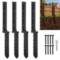 4 Pcs 30" Fence Post Repair Kit for Fix 4x4|6x6 Fence Post | Wave Design Fence Post Stake Spike ,Thickened Anchor Ground Spike for Repair Tilted,Broken Wood Post - size: 4 Pcs