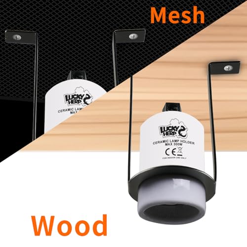 LUCKY HERP Reptile Ceramic Heat Lamp Holder, 2 Pack 300W Pet Heater Bracket (no Bulb Included), Heat Lamp Holder for Amphibians Terrariums Lizards Tortoise - style: 2 Pack