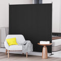 C-Hopetree 1 Panel Room Divider, 6 Ft Tall Indoor Folding Privacy Screen, Portable Partition Separator, Freestanding Separation Temporary Wall for Office, Bedroom, 71" W X 71" H, Black - size: 1-Panel