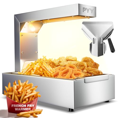 PYY French Fry Warmer - Commercial Food Heat Lamp Food Warmer Light 122°F Free-Standing Warming Fry Dump Station Countertop Fries Warmer Commercial Food Warmer for Chips Churros Buffet Restaurant - size: 10L Fixed Height