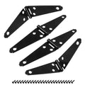 Hordion 4Pcs Strap Hinge Shed Door Hinges, 4 Inch Heavy Duty Gate Hinges | Black Tee Hinge with Screws for Fence Wood Gate Cabinet Door - size: 4 Inch, 4Pcs