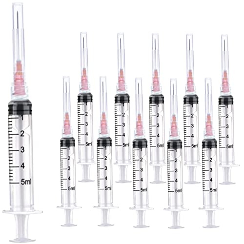 100 Pack 5ml Plastic Syringe with 18 Gauge Needle Lab Supplies, Individually Sealed Packed - style: 100 pack - 5ml 18 gauge