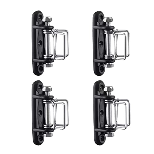 QMARK 4 Pack Electric Fence Corner Insulator, End Insulator | With Buckles for Polytape, Wood Post Tape Connectors, 2 Buckles