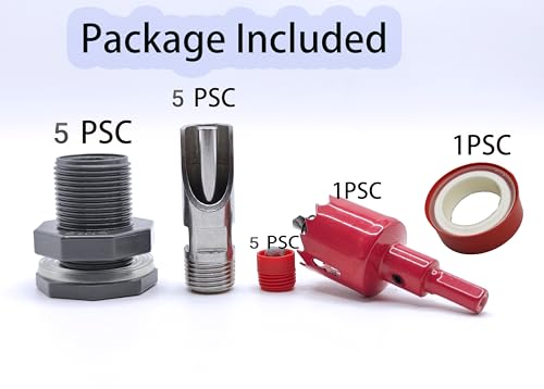 5 Pcs Automatic Pig Nipple Waterer for Barrel Kit | Stainless Steel Pig Waterer Nipples with Filter and Water Tank Connector for Livestock Hog Piglets Drinking