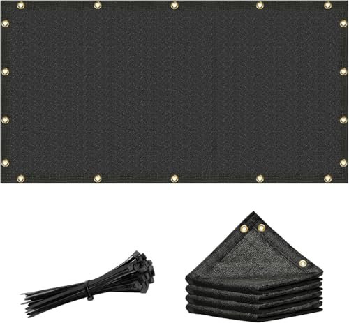 Amgo 2' x 2' Black Custom Size Shade Cloth with Grommets - 90% Sunblock, Durable Mesh Fabric Tarp for Dog Kennel Cover, Fence Privacy Screen, Greenhouse, Chicken Coop & Pet Playpen. - color: Black, size: 2' x 2' Custom Size
