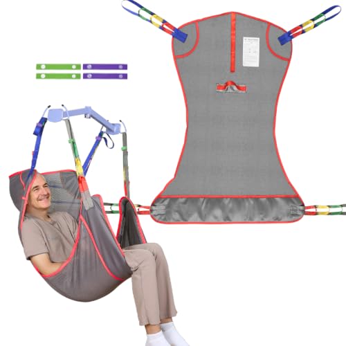500lbs Mesh Full Body Sling for Lift - Patient Transfer Sling with Wide Pads for Elderly & Disabled,Compatible and Multi-Scene Transfer (Small) - size: Small