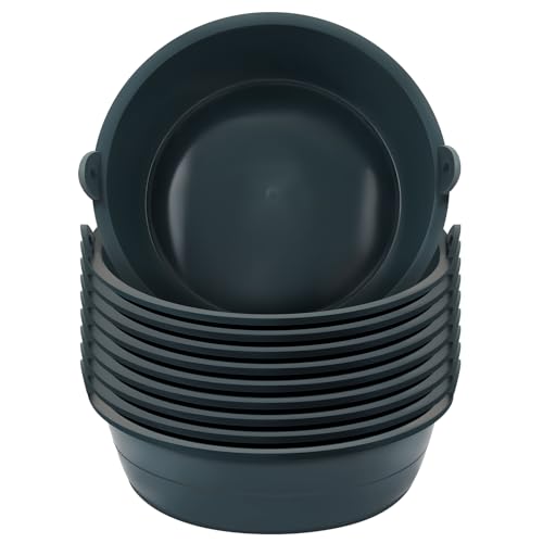 Sadnyy 10 Pcs Feed Pan 0.75 Gallon/3 Quart Utility Horse Feed Bucket Livestock Feeder Tubs Ox Tendon Bowl for Horses Dog Cats Goats Chicken Dust Bath - size: 0.75 Gallon/3 Quart