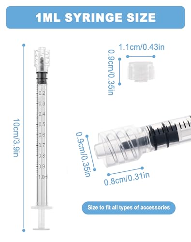 1mL Syringes without Needle, Sterile, Individually Wrapped | Luer Lock Syringe with Cap, Accurate Liquid Measurement for Lab Use and Home Care, 10 Pack - style: 1ML