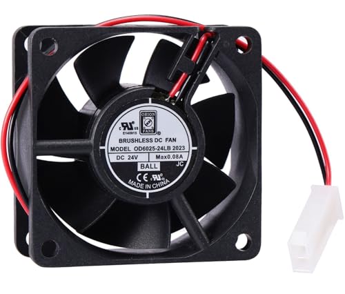004551-000 Refrigerator Fan Motor Replace OD6025-24LB PE050226 PE950185 V12075003, 12075003, 000730-000, 000731-000, 000732-000 fit for Viking Refrigerator DC24V 0.08A
