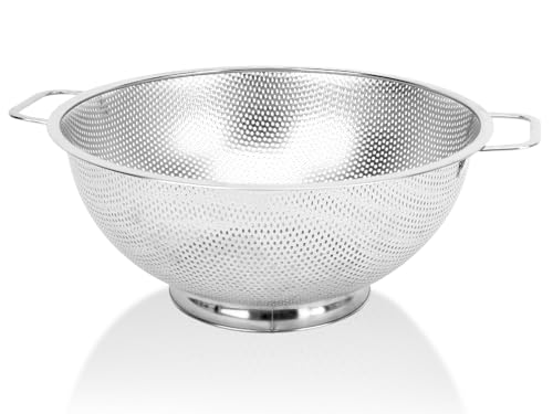 Colander for Kitchen, 5QT, Stainless Steel Colander Strainer with Handle for Fruits Vegetables Cooking Food, Dishwasher Safe - size: 5QT