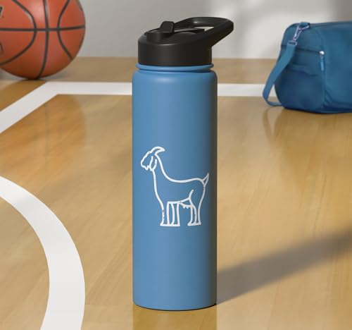 Goat Pocket Cute Farm Animal Boys Girls Kids Youth Women Men Stainless Steel Insulated Water Bottle - color: Light Blue