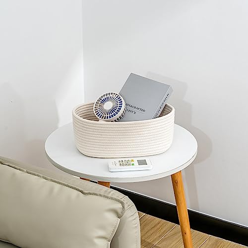 CubesLand Cube Shelf Closet Storage Basket Bin,Woven Basket for Organizing | Long-lasting &Skin-friendly Toy Storage Basket Bin,Stylish Room Decor Basket,Off White Cotton Rope Basket 2 Packs - color: Off White, size: 2pcs-small basket