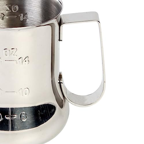 TrueCraftware- 18 oz Milk Frothing Pitcher Stainless Steel with Measuring Scale- Frother Cup Steaming Espresso Milk Pitcher Coffee Bar Cappuccino Barista Tools Milk Jug Steamer - size: 18 Ounces