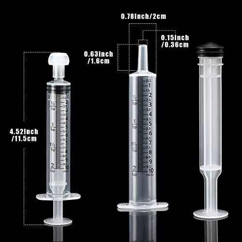 Boao 10 Pack Plastic Syringes Without Needle for Epoxy Resin,10 Ml | Measuring Syringe for Precise Measuring, Epoxy Applicator in Resin Crafts Labs Pet Feeding Oil Glue liquid Dispensing - size: 10 ML