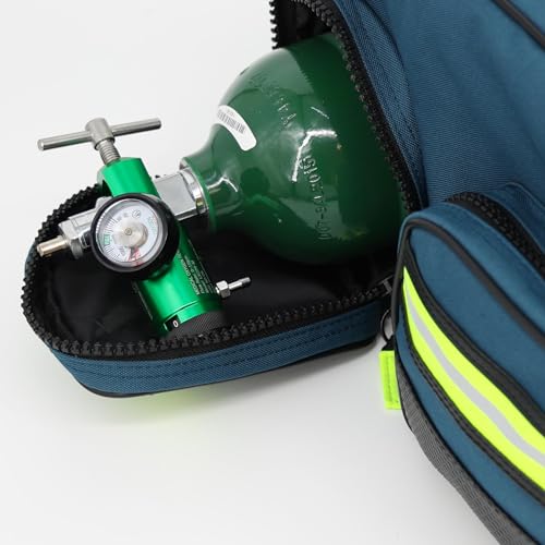 Lightning X Fully Stocked X-Tuff Modular Oxygen Trauma Bag w/Removable Organizer Pouches for EMS/EMT + First Responder - Blue - color: Blue