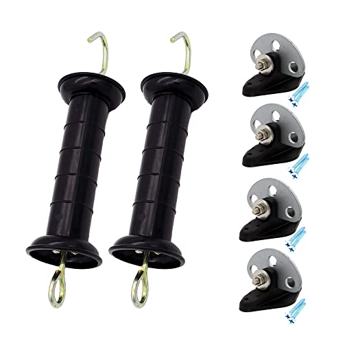 Plastic Electric Fence Spring Gate Handle with Insulators, Black - style: 2BlackMB+039