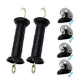 Plastic Electric Fence Spring Gate Handle with Insulators, Black - style: 2BlackMB+039