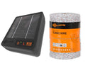 Gallagher S12 Solar Energizer and 3/32" Diameter x 656' Turbo Wire with 9 Mixed Metal Strands for 40x More Conductivity and Extreme Power | Kit for Livestock, Gardens, Orchards, Pets, and More