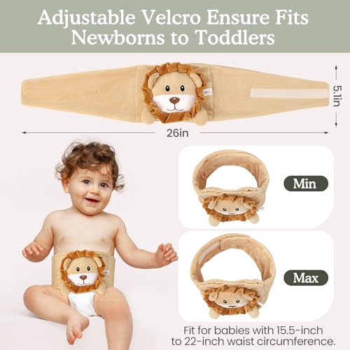 Baby Colic and Gas Relief, Heated Tummy Wrap for Newborns Belly Relief by Soothing Warmth, Baby Heating Pad Swaddling Belt Relief & Soothe Gas, Colic and Upset Stomach in Babies and Toddlers (Lion) - color: Lion