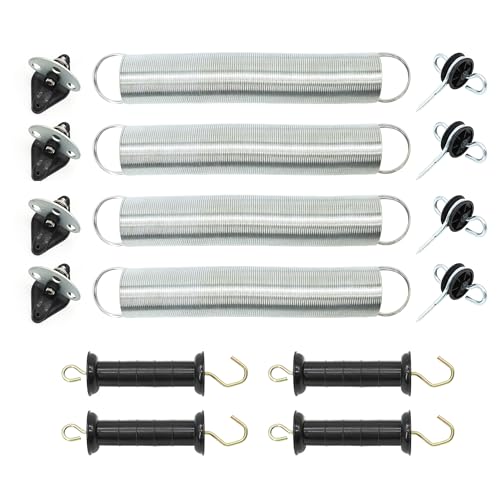 Electric Fence Spring Gate Handles Kit, Black, 4 Count