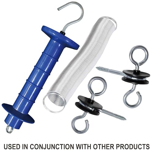 5 Pack Electric Fence Insulated Plastic gate Handle with Internal Spring and Double Ring end, Blue，for Electric Fence Gate Livestock Fence Agricultural Fencing and Pasture - style: PK5,Plastic Gate Handle,Blue