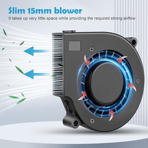 12V Brushless DC Centrifugal 75mm x 15mm Blower Mini Turbo 2Pin Fan for Humidifier、Helmet、3D Print - style: 75 x 15 12v2p