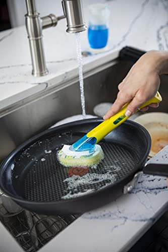 Colors May Vary | Soap Dispensing Dish Brushes, Texture Changing Washing Up Sponges With Liquid Dispenser - color: Blue