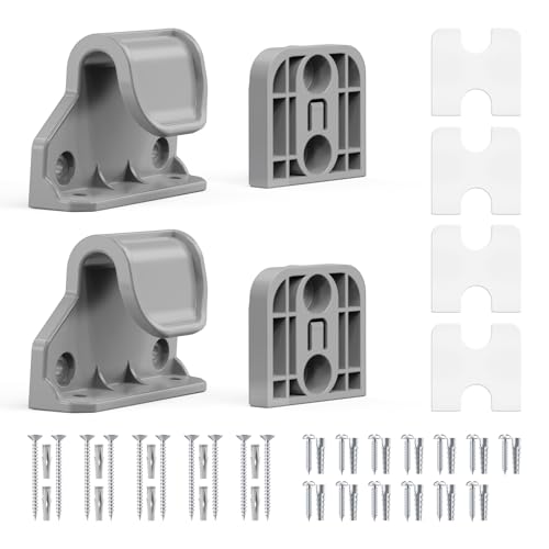 EZIGO Retractable Baby Gates Replacement Parts for 55/71 inch Dog Gate | Full Set Wall Mounting Accessories Including Brackets, Latches, Screws for Extra Wide Baby Gate Retractable Dog Gate, Gray - color: Gray, size: Small