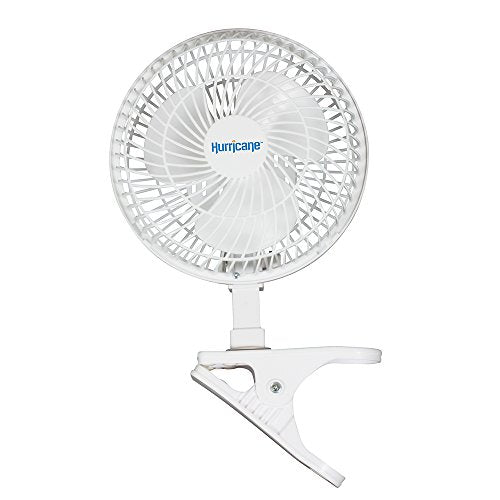 Hurricane Classic Clip Fan with Tilt, 2 Speeds, White, 6in | Portable Mini Desk Table Fan for Home, Office or Travel - style: 6" Classic Clip Fan