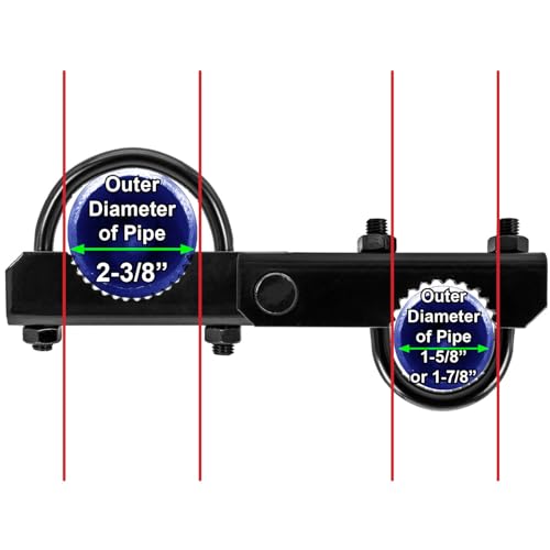 Black Commercial 180° Gate Hinge - Fits 2-3/8" Post & 1-5/8" to 1-7/8" Frame (Case of 10) - size: 2-3/8" Post - Case of 10
