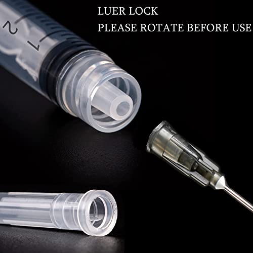 100 Pack 5ml/cc Plastic Luer Lock Syringa with 22Ga and Cap, Individually Sealed Wrapped, for Scientific Labs, Measuring Liquid, Refilling Cartridges or Glue Applicator - style: 100 Pack-5ml 22gauge