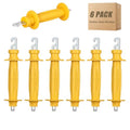 6 Pack Yellow Rubber Insulated Gate Handle Set – Heavy-Duty Electric Fence Handle, High-Visibility Durable Rubber, Weatherproof Safety Connector for Farm & Ranch Electric Fencing - color: 6-Pack