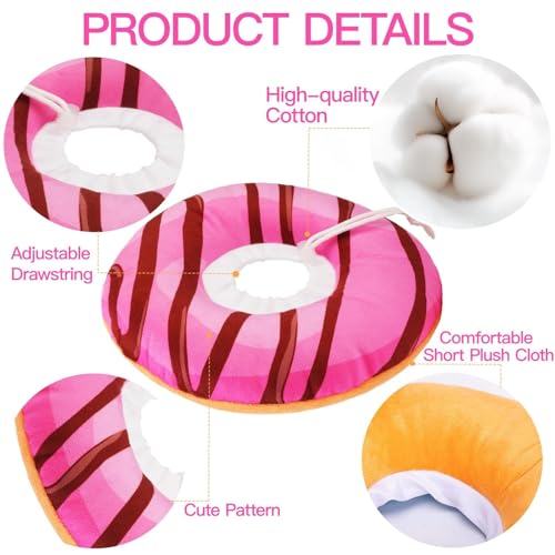 Cat Cone Collar Soft, Cute Cat Donut Collar After Surgery, Adjustable Kitten Recovery Cones to Stop Licking, Lightweight Neck Elizabethan Collars for Cats Kittens (Chocolate Pink, Small) - color: Chocolate Pink, size: Small