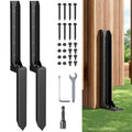 Fence Post Repair Kit (Separation 16.9+17.9",2 pcs) | Heavy Duty Steel Fence Post Anchor Ground Spike ，Quick Fix Broken/Leaning Wood Posts with，and Fixed Fence Posts - size: Separation (16.9+17.9")