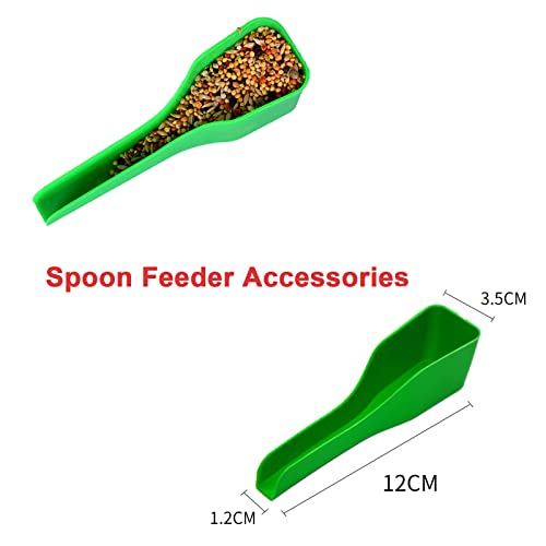 2Pcs Hamster Automatic Feeder 300ml with Brackets | Food Dispenser, Small Animals Food Bowl for Dwarf, Guinea Pig, Chinchilla, Gerbil, Bird, Hedgehog,F erret with 2 Spoons