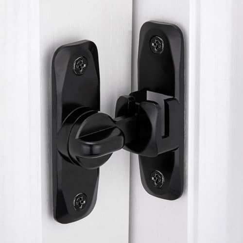 2 Packs Black Barn Door Latches,90/180 Degree Gate Lock_B | Zinc Alloy Right Angle Door Lock Latch,Flip Gate Latches,Sliding Door Latch Lock,for Cabinets,Fence Gates,Pet Cage - color: Black