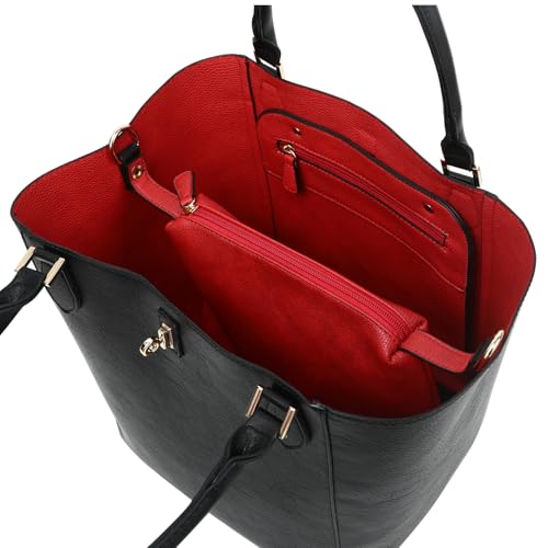 sqlp Large Work Tote Bag for Women Big Bucket Purses Designer Handbags - color: Brown