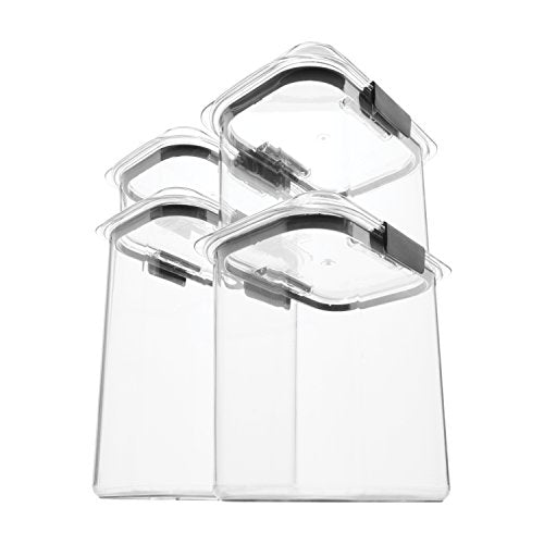 Rubbermaid Brilliance Pantry Food Storage Containers, Set of 4 (8 Pieces), BPA-Free, Clear, Airtight - size: Assorted Sizes (8-Piece)