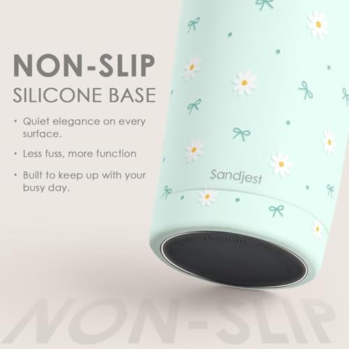 SANDJEST Daisy Tumbler 20oz, Stainless Steel Travel Cup with Lid, Floral Insulated Coffee Mug, Daisy Gifts for Women Girls Friends Sisters on Birthday Christmas - color: Daisy 1