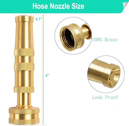 Garden Hose Nozzle, CM CUMIZON Solid Brass Heavy Duty Adjustable Twist Hose Nozzle, High Pressure Water Hose Sprayer Nozzle, 2 Pack | Heavy Duty, Adjustable Twist, High Pressure Water Sprayer - style: Nozzle Twist 2P