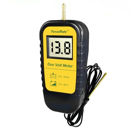 FenceMate Digital Duo Volt Meter to Check Voltage of Fence Charger&Battery | Electric Fence Tester to Check Electric Fence Charger Energizer Voltage up to 15 kV & Battery Voltage up to 40 V