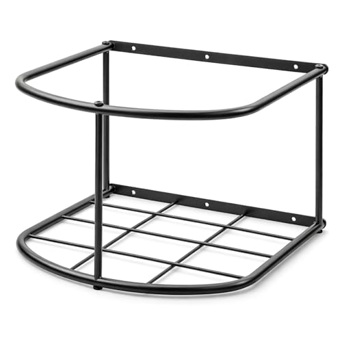 1 Pcs 5 Gallon Heavy Duty Horse Bucket Holder Wall Mounted Metal Water and Feed Bucket Hanger for Horse, Goat, Sheep and Other Livestock, Black