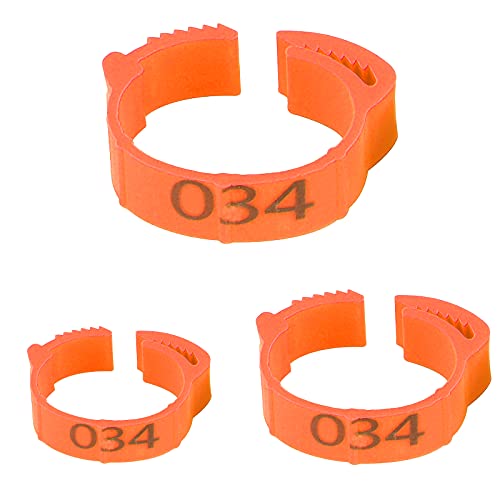 1-100 Numbers Poultry Chicken Leg Bands Clip-on Bird Adjustable Foot Label Rings for Pigeon Chicks Bantam Duck Goose
